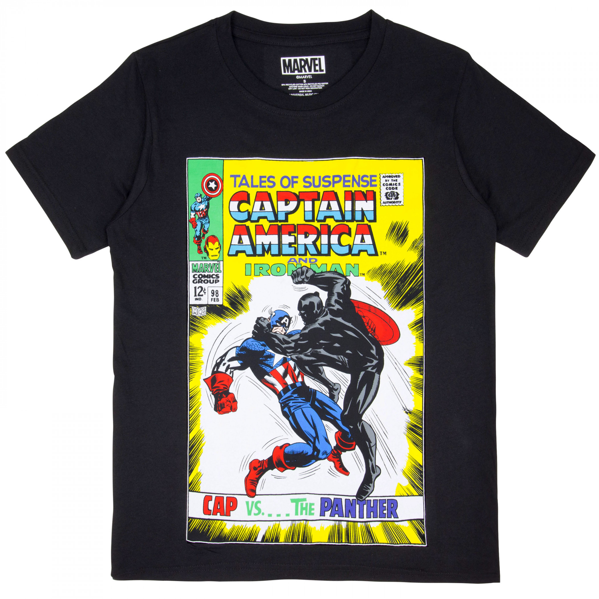 Captain America and Iron Man vs The Panther Marvel Comic Cover T-Shirt